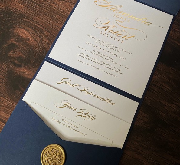 Calligraphy Gold & Navy