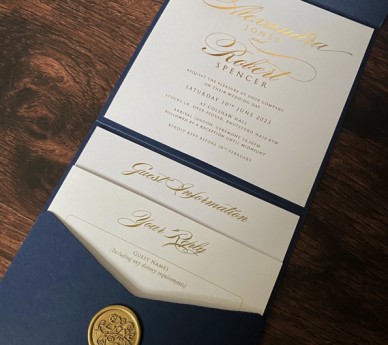 Calligraphy Gold & Navy