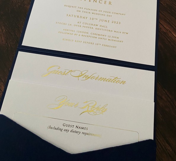 Calligraphy Gold & Navy