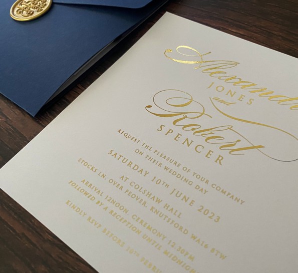 Calligraphy Gold & Navy