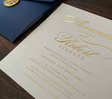 Calligraphy Gold & Navy