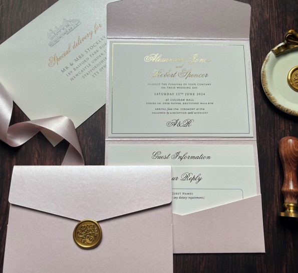 Pearly Pink & Gold Foil