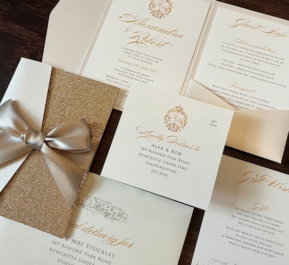 Champagne Gold Glitter Crest