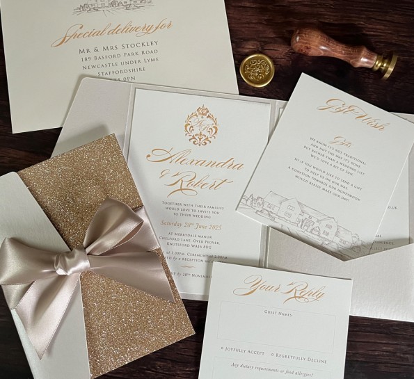 Champagne Gold Glitter Crest