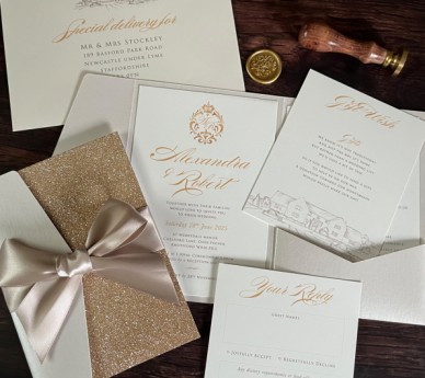 Champagne Gold Glitter Crest