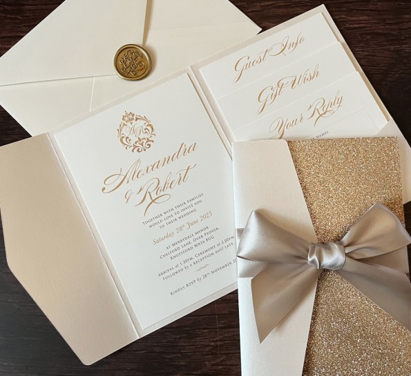 Champagne Gold Glitter Crest