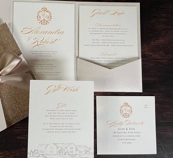Champagne Gold Glitter Crest