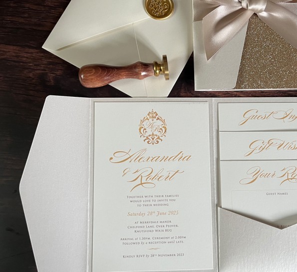 Champagne Gold Glitter Crest