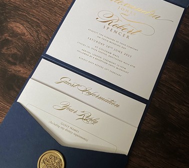 Calligraphy Gold & Navy
